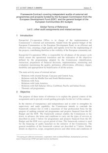 Multiple Framework-Contract in the field of external audit of programs  and projects of external aid