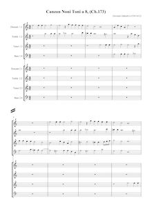 Partition Score (enregistrement  Clefs), Canzon Noni Toni a 8, Gabrieli, Giovanni
