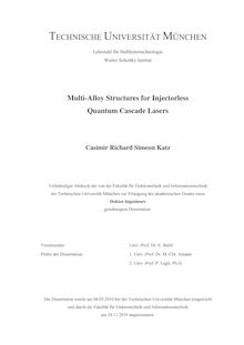 Multi-alloy structures for injectorless quantum cascade lasers [Elektronische Ressource] / Casimir Richard Simeon Katz
