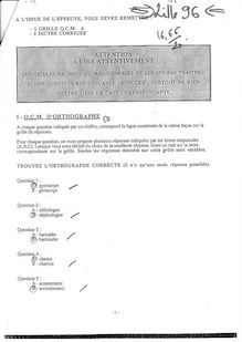 Orthographe grammaire vocabulaire 1995 Institut d Orthophonie Gabriel Decroix Université Lille 2