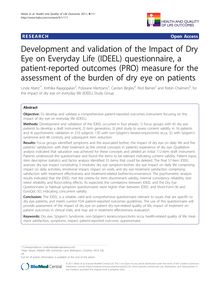Development and validation of the impact of dry eye on everyday life (IDEEL) questionnaire, a patient-reported outcomes (PRO) measure for the assessment of the burden of dry eye on patients