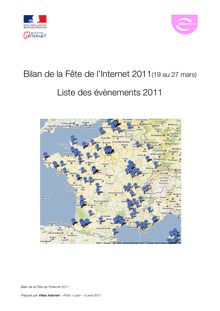 Bilan de la Fête de l'Internet 2011(19 au 27 mars) Liste des ...