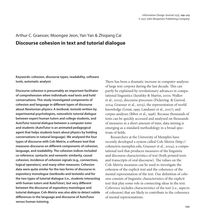 Discourse cohesion in text and tutorial dialogue