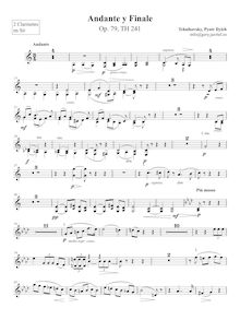 Partition clarinette 1/2 (B♭), Andante et Finale, Анданте и финал