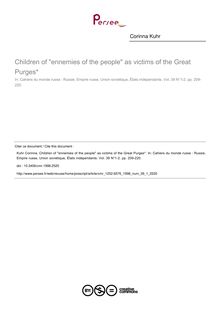 Children of ennemies of the people as victims of the Great Purges* - article ; n°1 ; vol.39, pg 209-220
