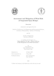 Assessment and mitigation of wind risk of suspended-span bridges [Elektronische Ressource] / by Luca Salvatori