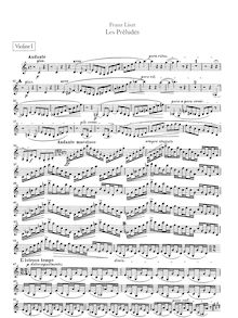 Partition violons I, II, Les Préludes, Symphonic Poem No.3, Liszt, Franz