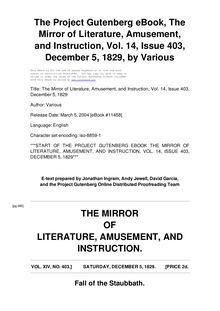 The Mirror of Literature, Amusement, and Instruction - Volume 14, No. 403, December 5, 1829