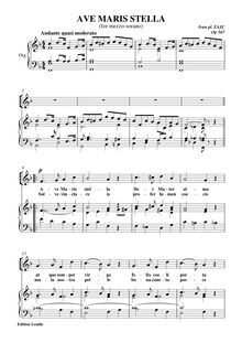 Partition complète, Ave Maris Stella, Op.567, b-maj, Zajc, Ivan