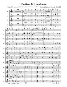 Partition chœur 2 (soprano, alto en alto notation, AATB), Cantiam liet cantiamo