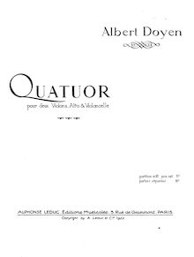 Partition violon 1, corde quatuor, D major, Doyen, Albert