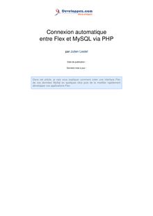 Connexion automatique entre Flex et MySQL via PHP
