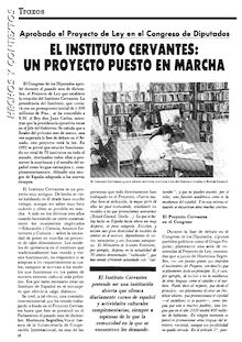 El Instituto Cervantes: un proyecto puesto en marcha
