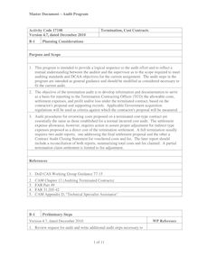 17100 - Audit Program - Termination of Cost Contracts