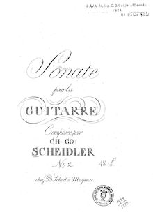 Partition complète, Sonata No.2, G major, Scheidler, Christian Gottlieb