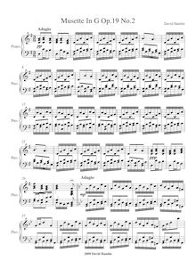 Partition complète, Musette en G Major Op.19 No.2, Hamlin, David
