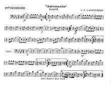 Partition Trombone 2, Automania, Galop, Laurendeau, Louis Philippe