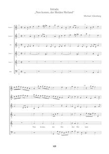 Partition Intrada “Nun komm, der Heiden Heiland” pour SSATB instruments et T voix/instrument, Cantiones de Adventu