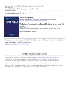Third World Quarterly The Politics of Representation and Financial ...