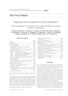 Diagnosis and Management of Aortic Dissection