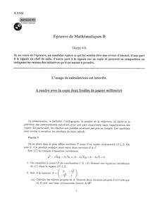 Mathématiques B 2009 Classe Prepa PT Banque Filière PT