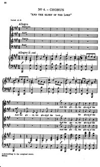 Partition , chœur: et pour Glory of pour Lord, Messiah, Handel, George Frideric par George Frideric Handel