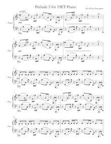 Partition complète, Prelude No.3 pour 19ET Piano, Harrington, Jeffrey Michael
