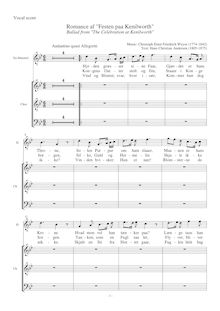 Partition Vocal et chœur score, Festen påa Kenilworth, The Feast of (at) Kenilworth