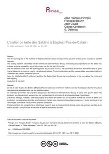 L atelier de taille des Sablins à Étaples (Pas-de-Calais) - article ; n°1 ; vol.33, pg 83-135