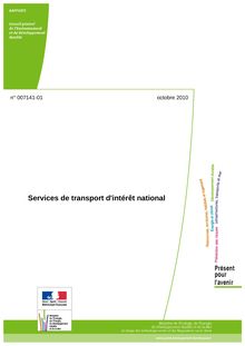 Services de transport d intérêt national. Rapport n° 007141-01.