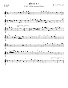 Partition viole de gambe aigue 2 (octave aigu clef), Motets, Crüger, Johann