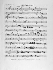 Partition cor 1, 2, Fantasie on  Oberons Zauberhorn , Oberons Zauberhorn: grosse Fantasie für das Piano-Forte, mit Begleitung des Orchesters