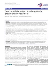 Cerebral malaria: insights from host-parasite protein-protein interactions