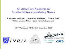 An Active Set Algorithm for Structured Sparsity Inducing Norms