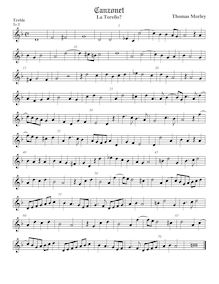 Partition viole de gambe aigue, pour First Booke of chansonnettes to Two Voyces par Thomas Morley