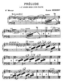 Partition harpe 1, Prélude à l’après-midi d’un faune, Debussy, Claude