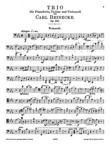 Partition de violoncelle, Piano Trio No.2, Reinecke, Carl