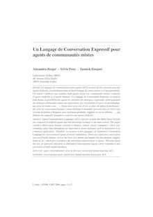 Un Langage de Conversation Expressif pour ... - Yannick Fouquet