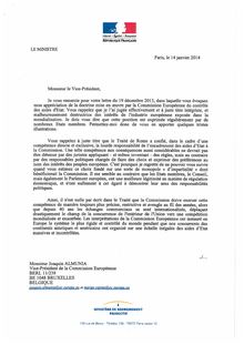 échange des missives entre la commission européenne et la France(Montbourg ministre France)