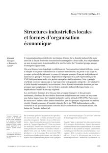 Structures industrielles locales et formes d organisation économique