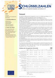 Schlüsselzahlen. Bulletin zur europäischen Konjunktur und Synthesen 1/97