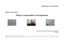 Brochure Master éthique Planning des cours 2010-2011