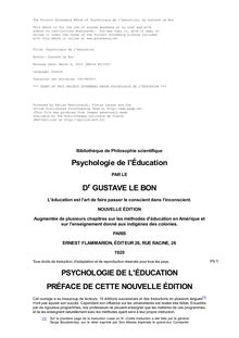 Psychologie de l éducation par Gustave Le Bon