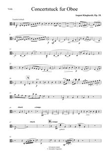 Partition altos, Konzertstück pour hautbois et orchestre, Op.18
