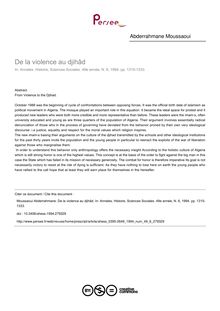 De la violence au djihâd - article ; n°6 ; vol.49, pg 1315-1333