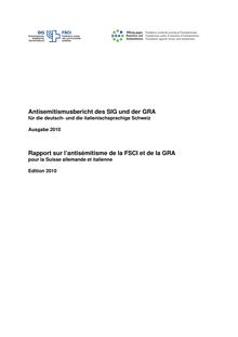 Antisemitismusbericht des SIG und der GRA Rapport sur l ...