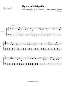 Partition Toy Piano 2, Hymn to Wikipedia, D major, Matthews, John-Luke Mark