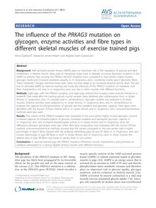 The influence of the PRKAG3mutation on glycogen, enzyme activities and fibre types in different skeletal muscles of exercise trained pigs