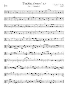 Partition ténor viole de gambe (alto clef), Flatt Consort, The Flat Consort for My Cousin Kemble