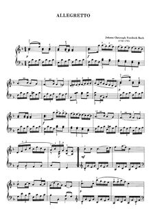 Partition complète, Allegretto, Bach, Johann Christoph Friedrich